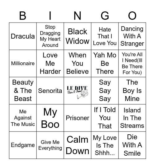 It Takes Two: A Duet Story Bingo Card