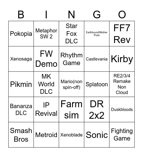 Direct Bingo Card
