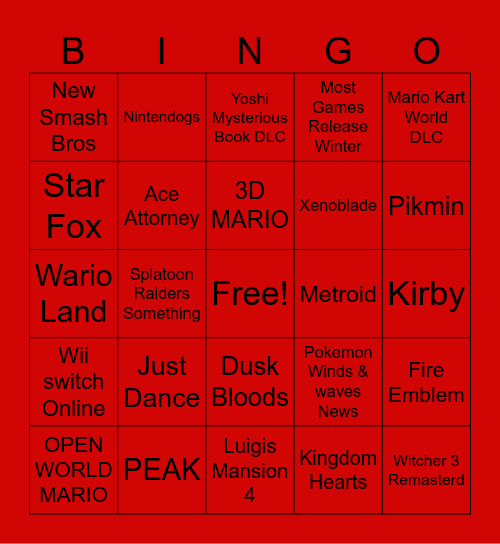 Genrel Direct Bingo Card
