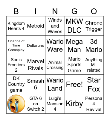 Direct 9/10/26 Bingo Card