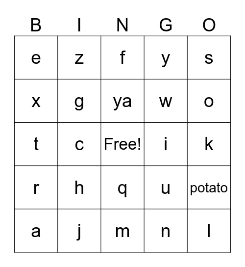 Nintendo Bingo Card
