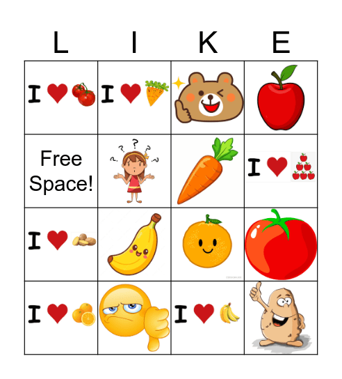 What do you like? BINGO Card