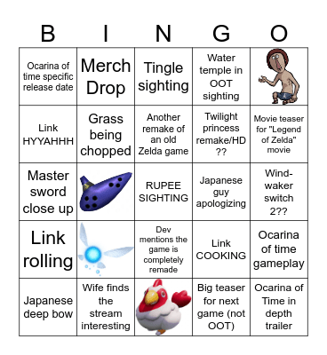 NINTENDO DIRECT BINGO Card