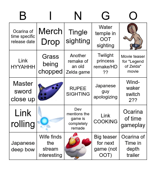 NINTENDO DIRECT BINGO Card