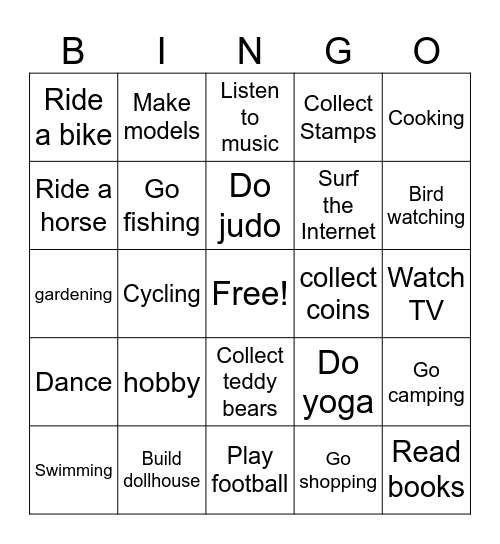 Unit 1 Bingo Card