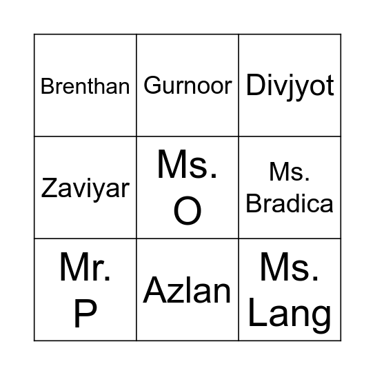 LEARNING HUB 1 Bingo Card