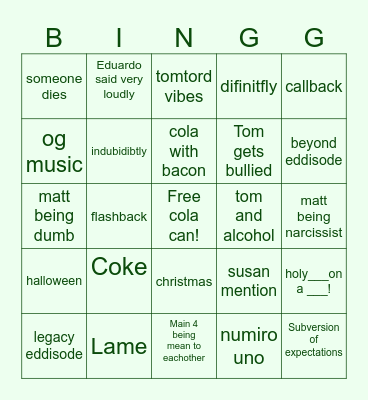 Eddsworld Bingo Card