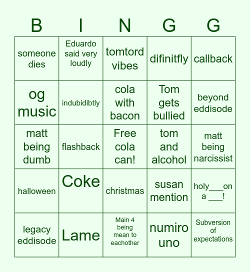 Eddsworld Bingo Card