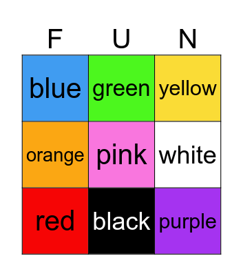 Color Bingo Card