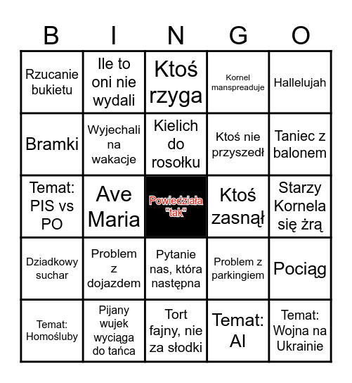 Kornuela Bingo Card