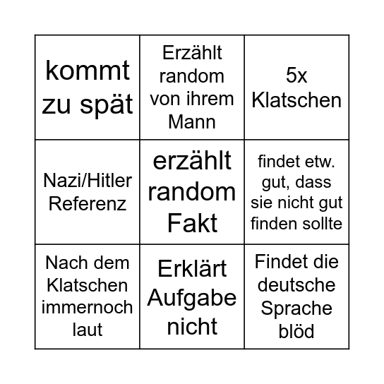 Melle Bingo Card