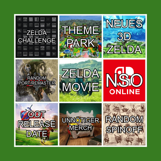 ZELDA DIRECT Bingo Card