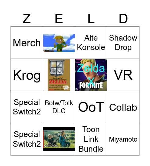 Zelda Direct Bingo Card