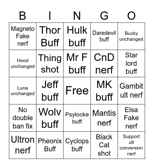 Season 10 predictions Bingo Card