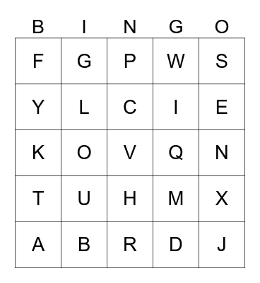 The Spanish Alphabet Bingo Card