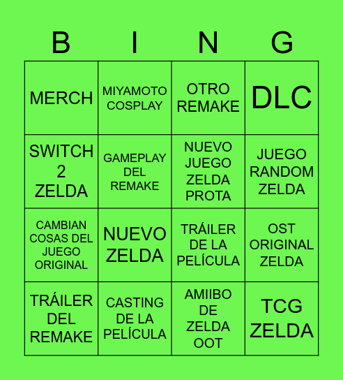 N Bingo Card