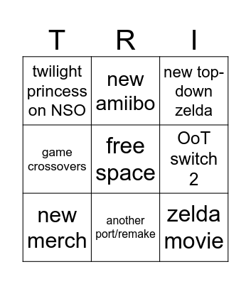 zelda 40th anni direct Bingo Card