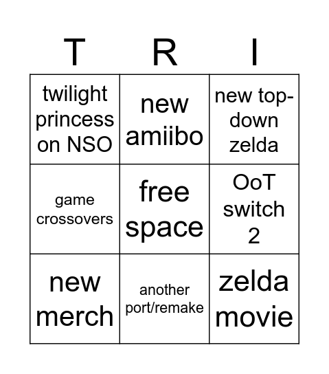 zelda 40th anni direct Bingo Card