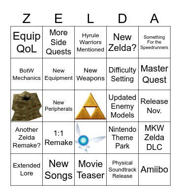 Zelda Direct Bingo Card