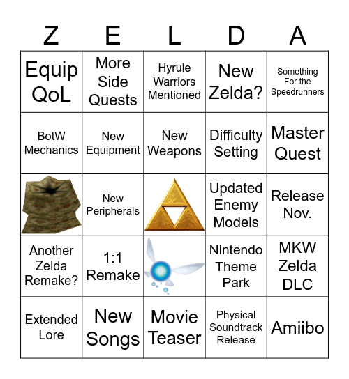 Zelda Direct Bingo Card
