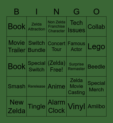 ZELDA DIRECT Bingo Card