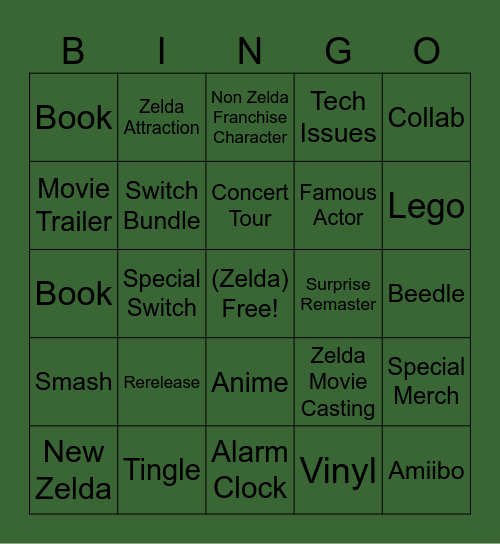 ZELDA DIRECT Bingo Card