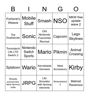 General Direct Bingo Card