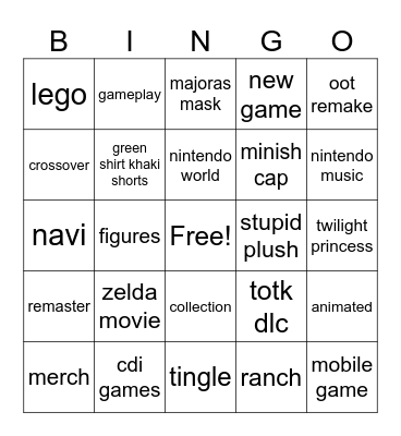 zelda 40th Bingo Card