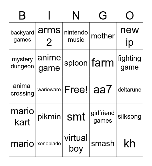 direct Bingo Card
