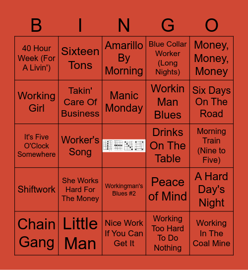 "Labor Day" Bingo Card