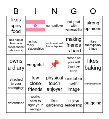 PIN kinnie bingo Card