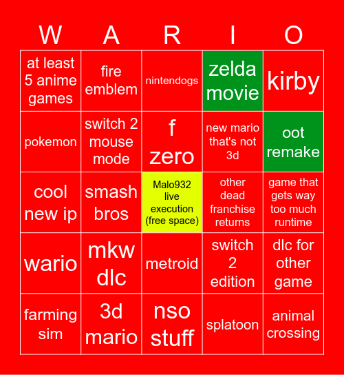 Direct Bingo Card