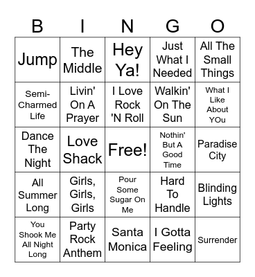 Clock Out & Rock Out Bingo Card