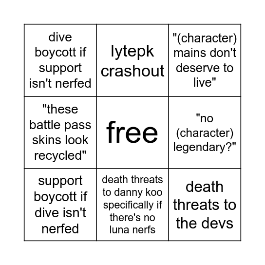 rivals s10 reveal backlash bingo Card