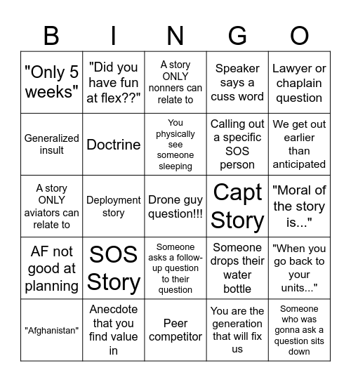 WARFIGHTING Bingo Card