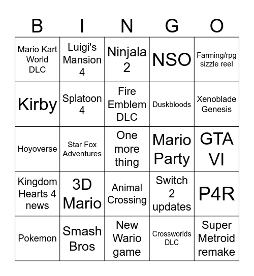 kirk eve Bingo Card