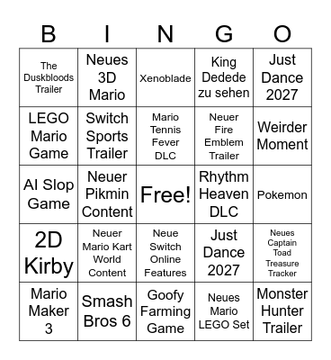 Tiam - Direct Bingo 09.09.2026 Bingo Card