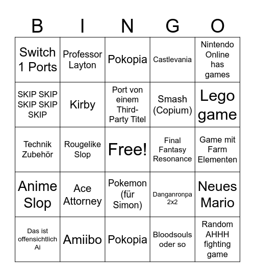 Direct Bingo Flop Bingo Card