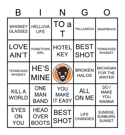 best male country Bingo Card