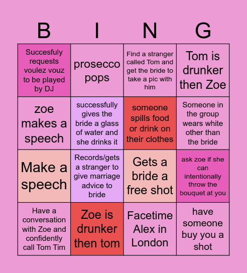 💍Zoe’s Hens Bingo💍 Bingo Card