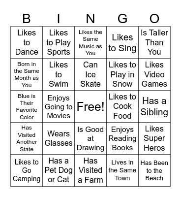 FIND SOMEONE WHO Bingo Card