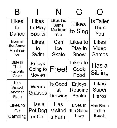 FIND SOMEONE WHO Bingo Card