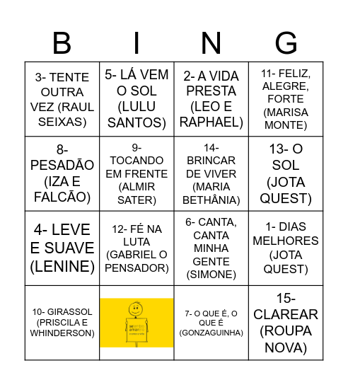 SETEMBRO AMARELO Bingo Card