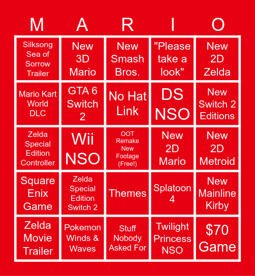 Back-to-Back Direct Bingo Card
