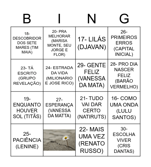 SETEMBRO AMARELO Bingo Card