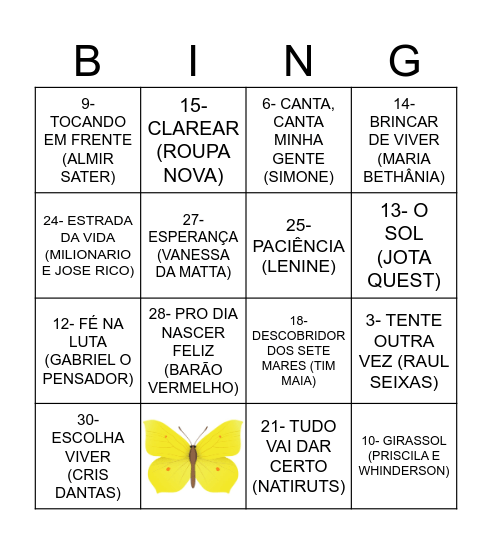 SETEMBRO AMARELO Bingo Card
