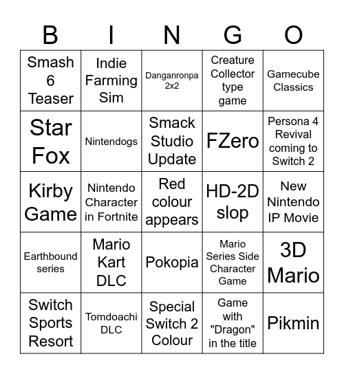 Direct Bingo Card