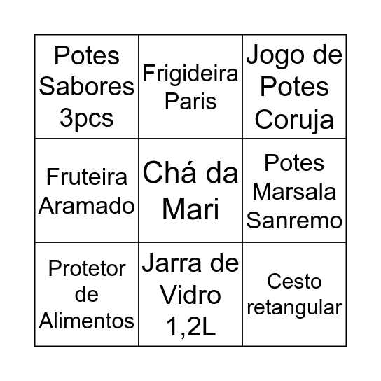 Chá da Mari Bingo Card