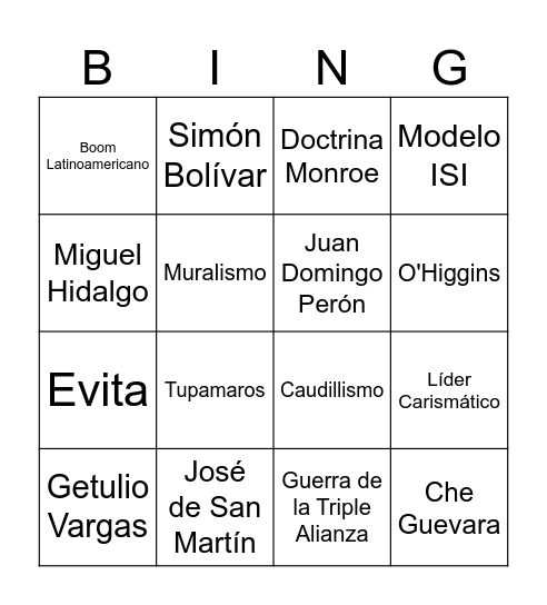 Bingo LATAM Bingo Card
