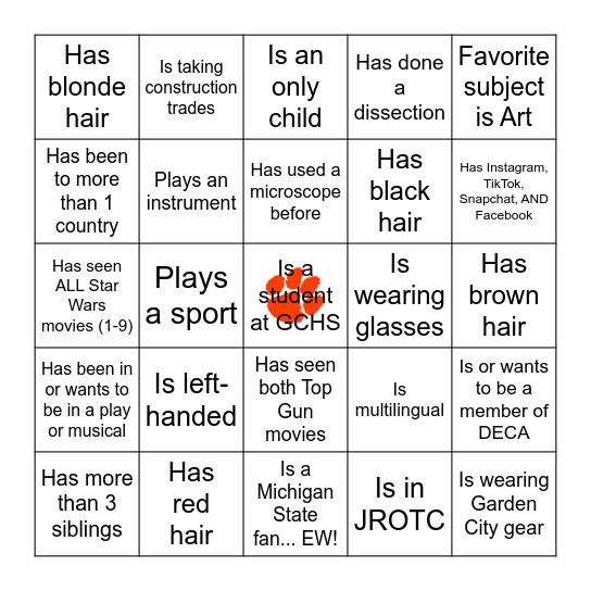 WELCOME BINGO! If you or if someone at your table... Bingo Card